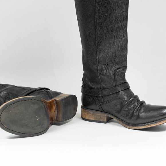 Steve Madden Knee High Black Leather Boots - Picture 2 of 3